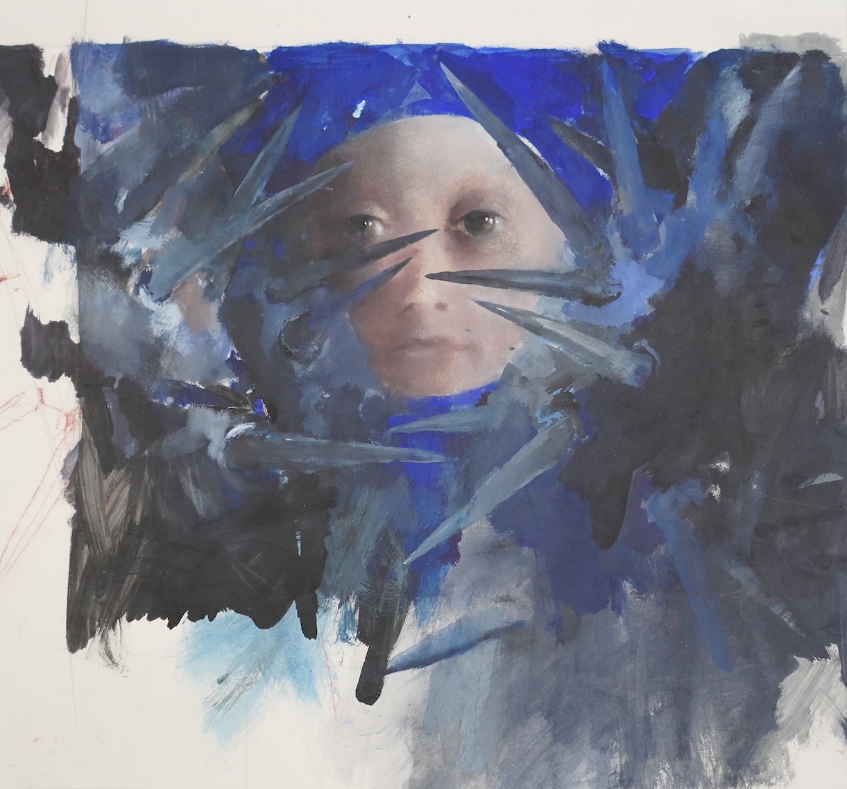 John McFarlane (b.1948), 'Euryanthe', original artwork for the 2002 Glyndebourne programme cover, 36 x 36cm. Condition - good